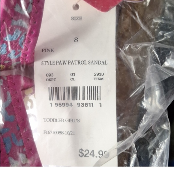 New! Nickelodeon Paw Patrol Light Up Strap Sandals Toddler Girls Shoes pink - Picture 5 of 8